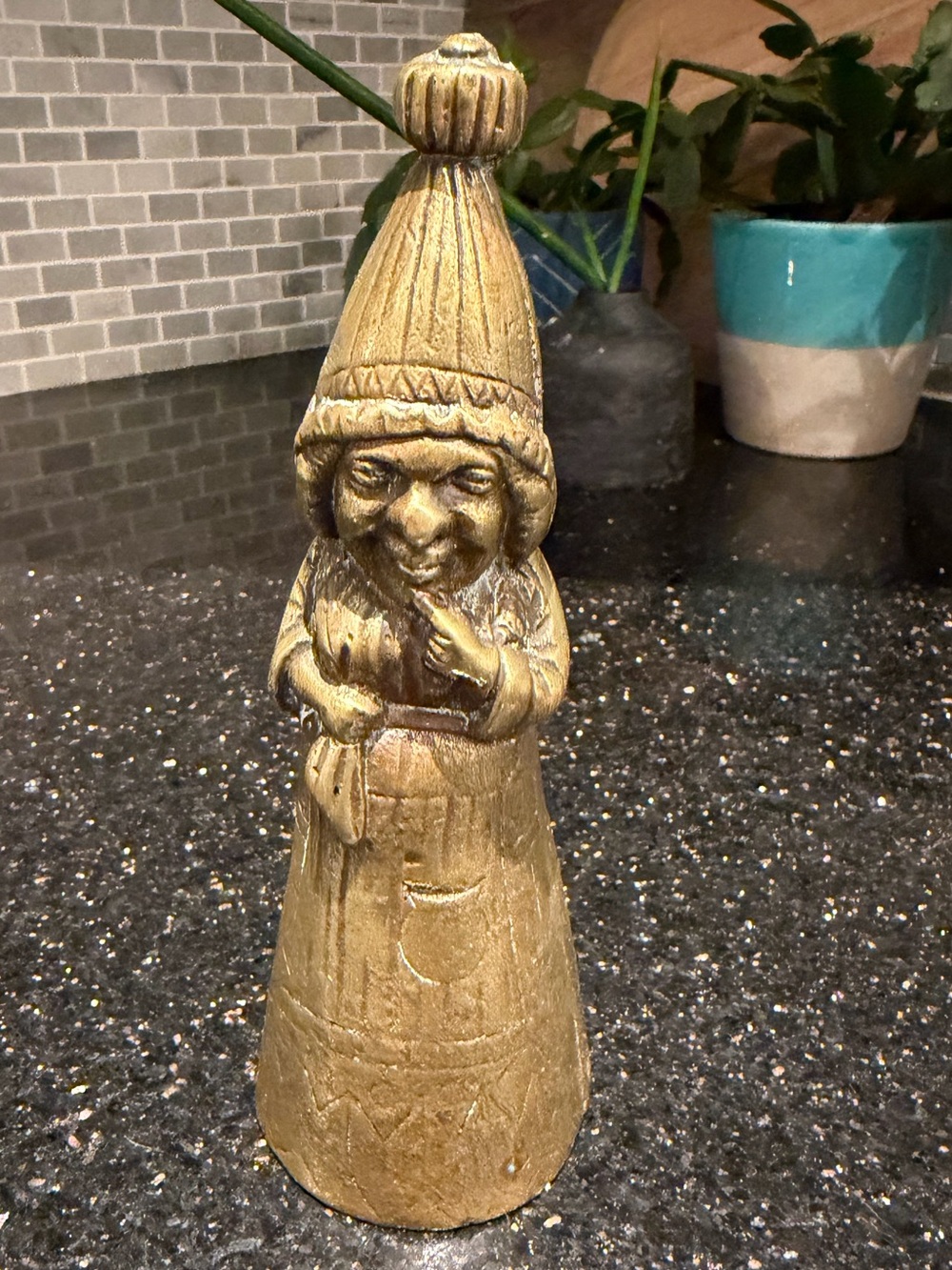 Vintage Solid Brass Gnome Bell